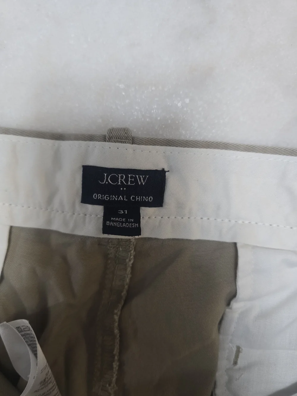 J. Crew MENS tretch Chino Shorts in Khaki